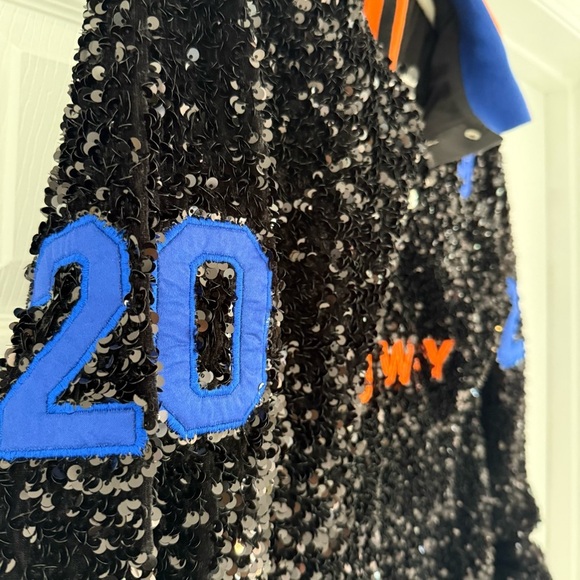 NWT SHANE JUSTIN Black Sequin Runway Bodycon Long Sleeve Polo Mini Dress L - Picture 6 of 14